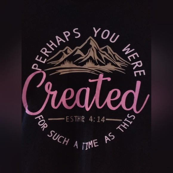 Faith Based Short Sleeve Women's Black Graphic Tee with Pink Lettering | Medium - Picture 3 of 4